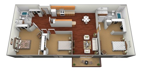 a floor plan of a one bedroom apartment  at Northridge Apartments, Minnesota, 55063